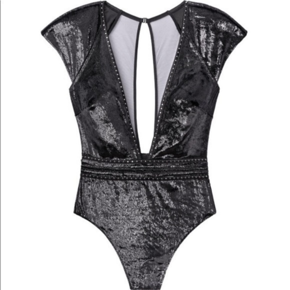 Victoria's Secret Other - Large VERY SEXY Shine Velvet Plunge Teddy